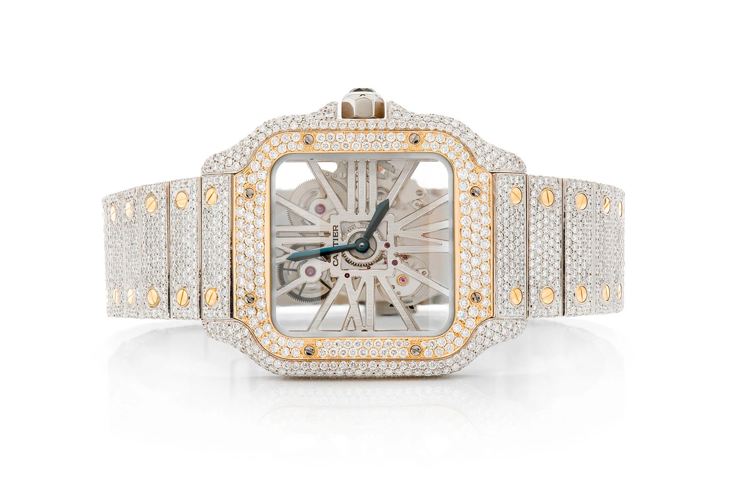 Icebox - Cartier Santos De Cartier Skeleton 18k Yellow Gold