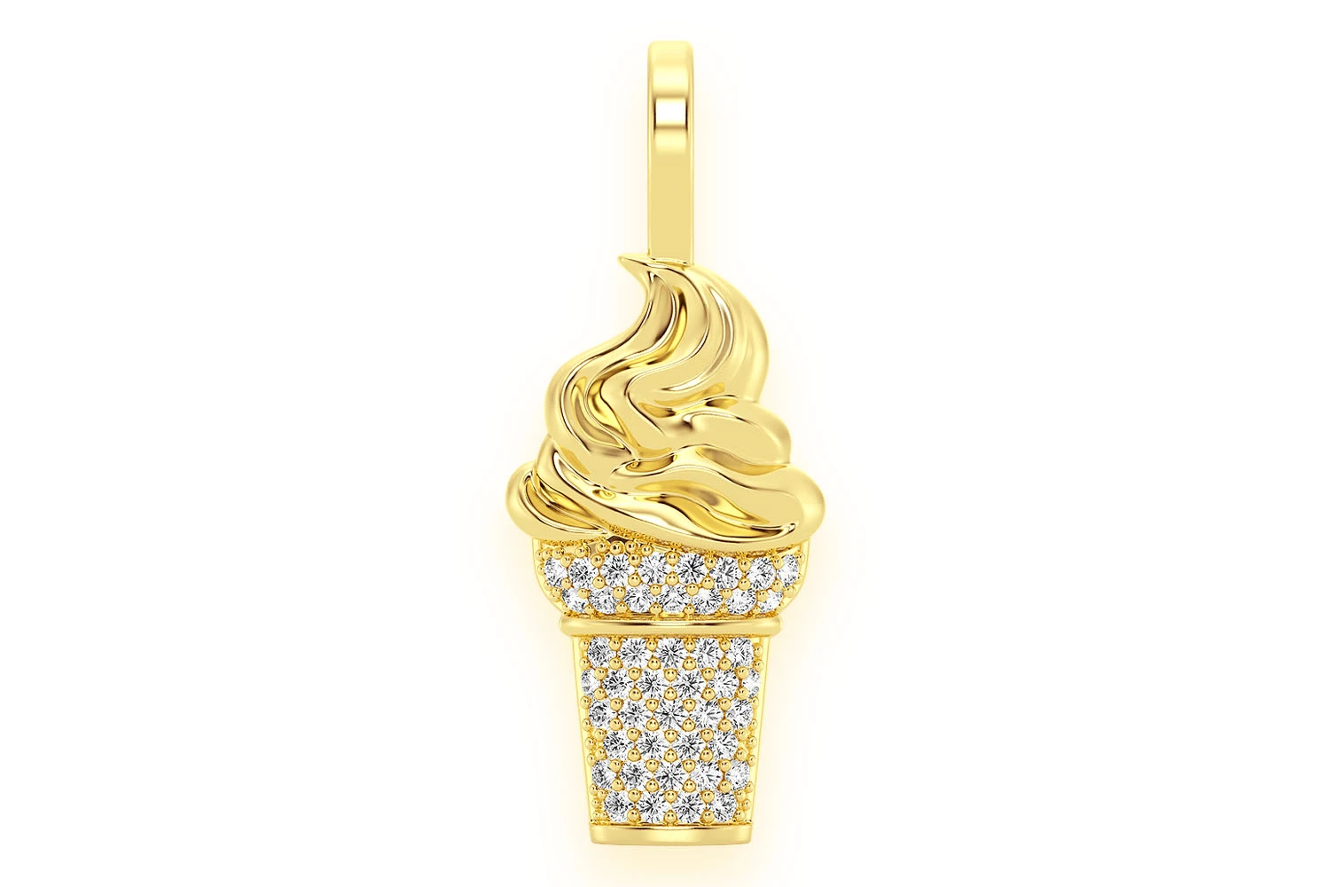Icebox - Ice Cream Diamond Pendant 14k Solid Gold .15ctw