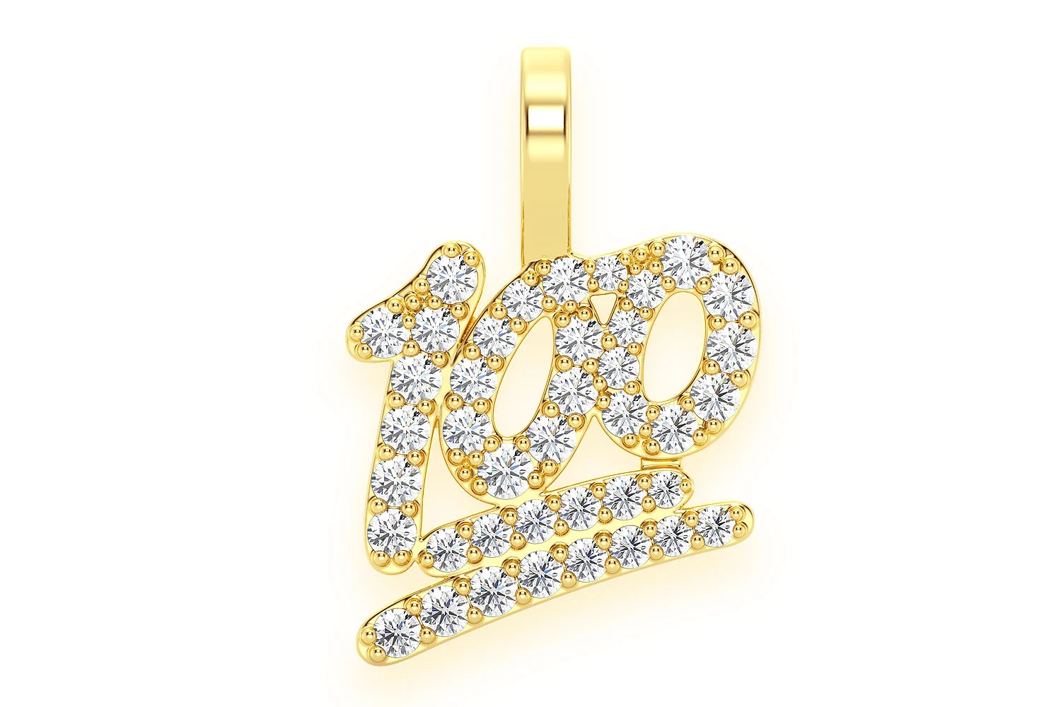 Icebox - 100 Emoji Diamond Pendant 14k Solid Gold .45ctw