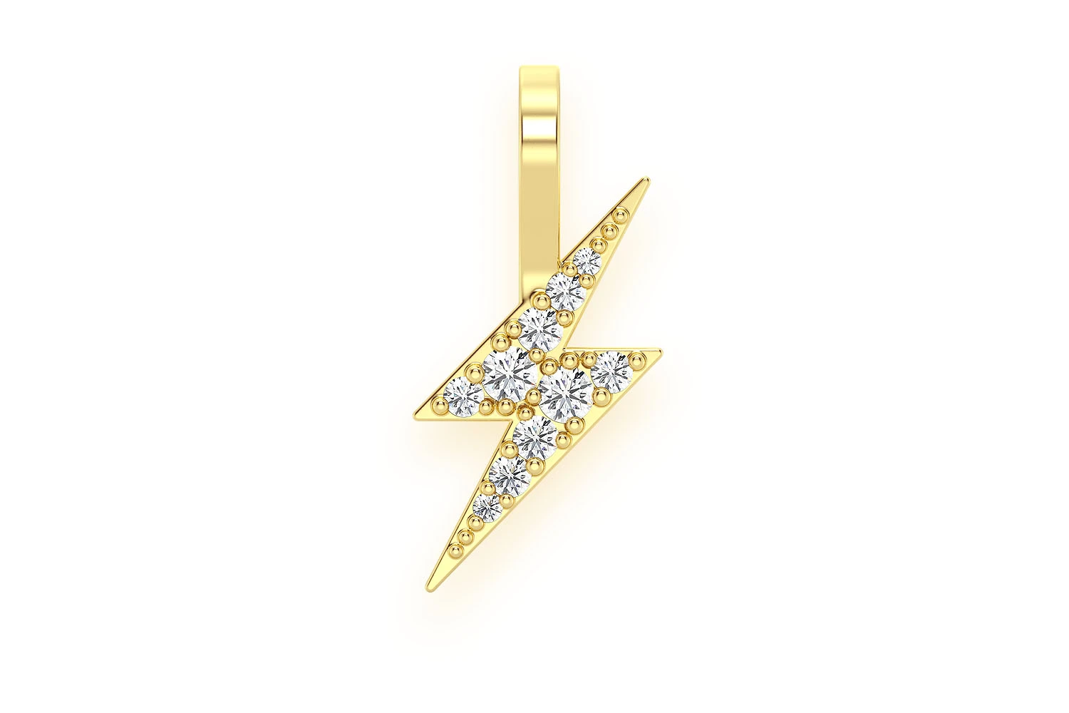 Icebox - Lightning Bolt Diamond Pendant 14k Solid Gold 0.15ctw