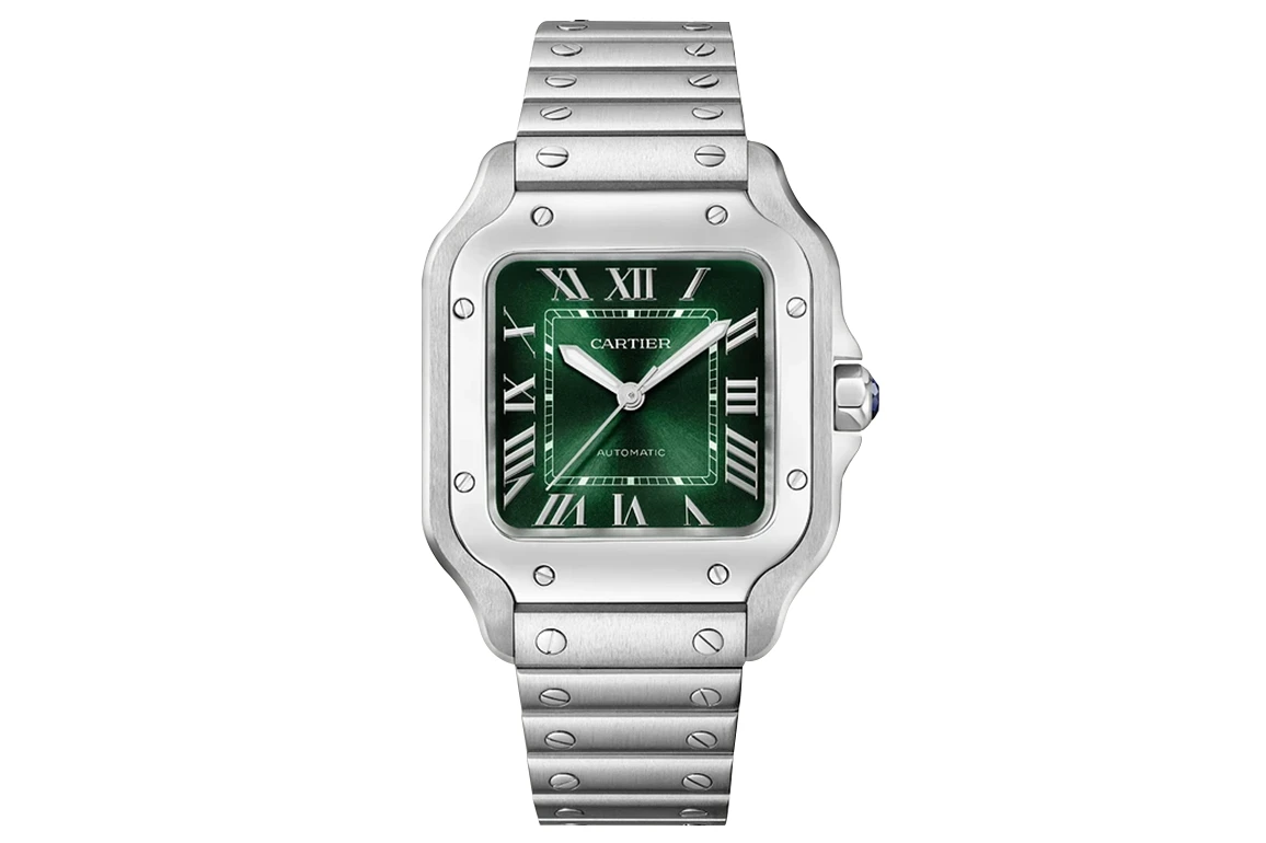 Cartier アナログクォーツ腕時計 グレー/ゴールド Icebox - Cartier - Santos Large 40MM - Crwssa0018 - Steel Green Dial