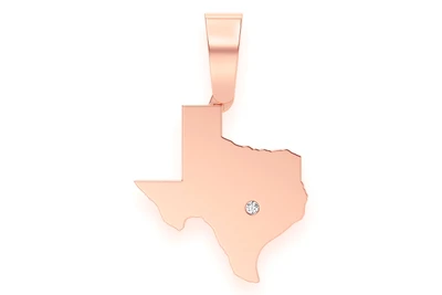 Austin Texas Pendant 14k   