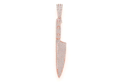 Chef Knife Pendant 14k   