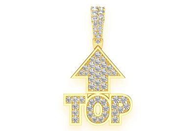 Top Emoji Euro Diamond Pendant 14k Solid Gold 0.60ctw