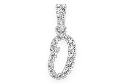 Painter Letter O Diamond Pendant 14k Solid Gold 0.20ctw