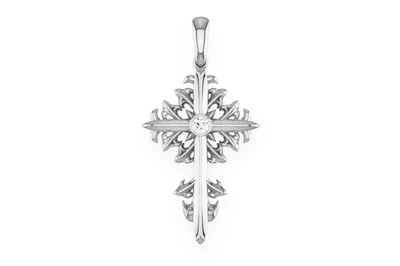 Plain Filigree Cross Pendant 14k   