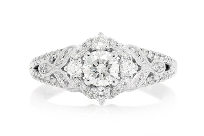 .50ct Round Solitaire Antique Split Shank - Diamond Engagement Ring - All Natural