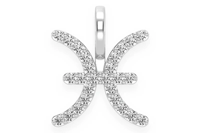 Pisces Zodiac Pendant 14k   