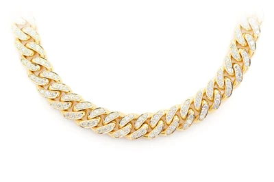 8MM Miami Cuban Link Necklace 14k Solid Gold 9.00ctw