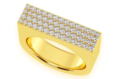  Flat Top Signet Ring 14k Solid Gold .50ctw