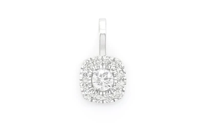 Double Square Halo Diamond Pendant 14k Solid Gold 0.50ctw