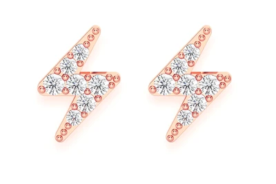 Mini Lightning Bolt Stud Earrings 14k   0.10ctw