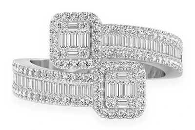 Border Baguette Crossover Ring 14k   