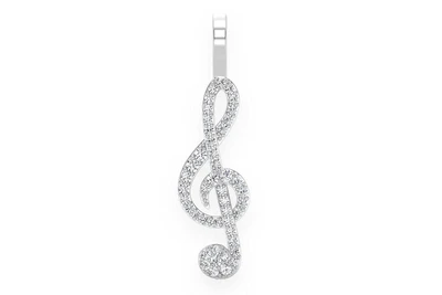 Treble Clef Music Pendant 14k   