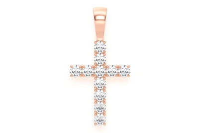 Solitaire Cross Pendant 14k   