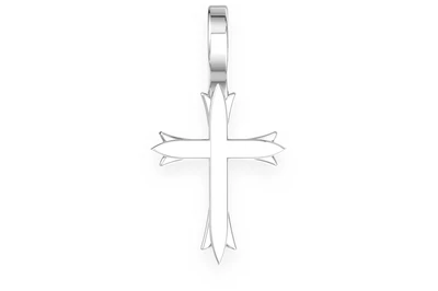 Triple Point Cross Pendant 14k   