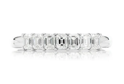 10ptr Emerald Diamond Band 14k Solid Gold 0.76ctw