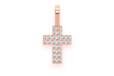 Two Row Cross Pendant 14k   