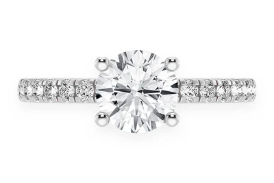 1.00ct Round Solitaire Hidden Halo Engagement Ring Natural Diamonds