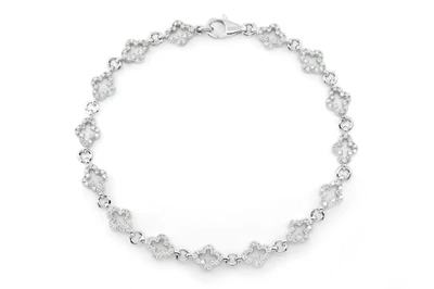 Floral Clover Diamond Bracelet 14k Solid Gold 1.75ctw