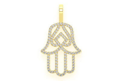 Hamsa Silhouette Pendant 14k   