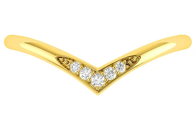 V-Shaped Diamond Ring 14k   