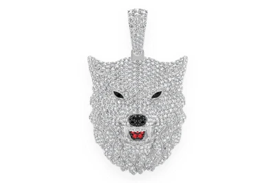 Wolf Head Pendant 14k   