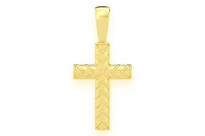 X Design Cross Pendant 14k Solid Gold