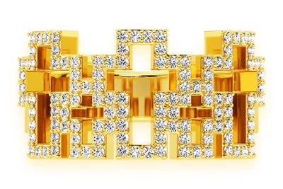 Five Cross Diamond Ring 14k Solid Gold 0.50ctw