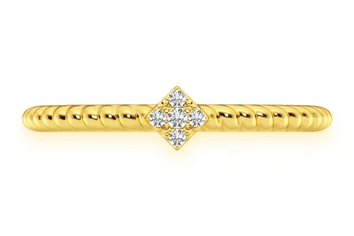 Five Stone Diamond Ring 14k Solid Gold 0.02ctw
