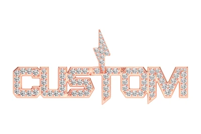 Custom Diamond Lightning Letter Pendant 14k Solid Gold