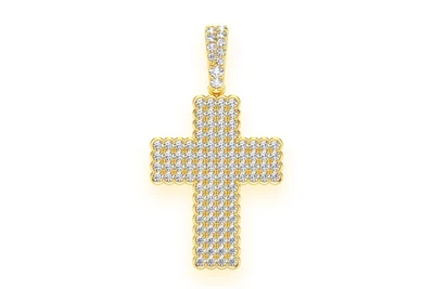 Bezel Cross Pendant 14k   