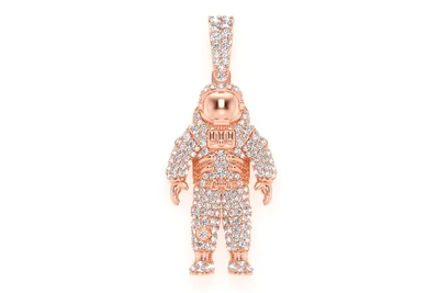 Space Astronaut Pendant 14k   