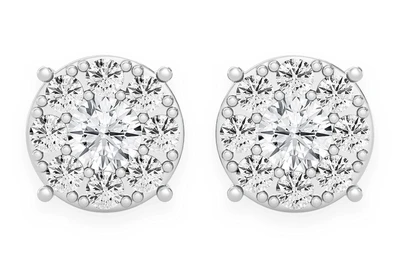 2.00ctw Mosaic Diamond Stud Earrings 14k Solid Gold