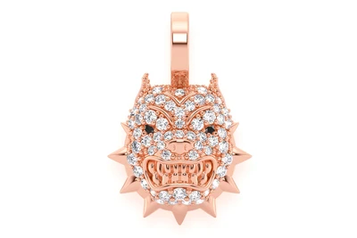 Pitbull Spike Collar Pendant 14k   
