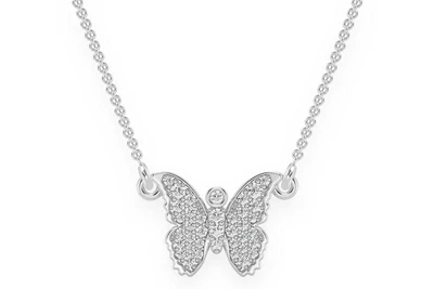 Butterfly Emoji Necklace Pendant 14k   