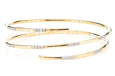 Wrap Flex Diamond Bangle Bracelet 14k Solid Gold 0.60ctw