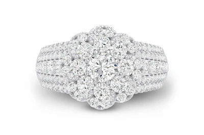 2.00ctw - Flora Five Row Wide Band - Diamond Engagement Ring - All Natural