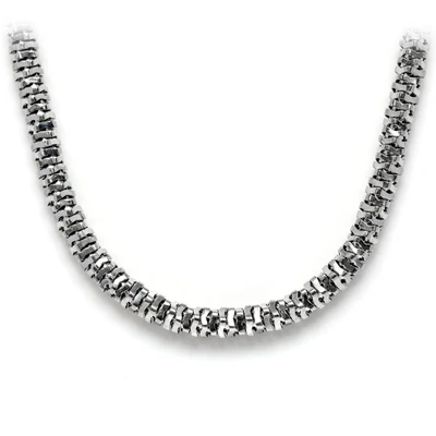 4MM Sterling Silver Rounded Jenga Chain