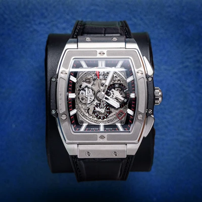 Hublot Spirit Of Big Bang Titanium Skeleton Black Strap - Wc