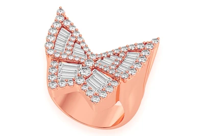 Butterfly Baguette Ring 14k   