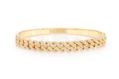 Large Cuban Bangle Bracelet 14k   1.50ctw