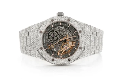 Audemars Piguet Royal Oak Skeleton 41MM - Fully Iced Out