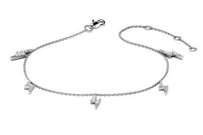 Lightning Bolt Dangle Diamond Bracelet 14k Solid Gold 0.10ctw 