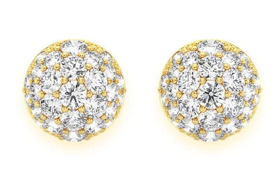Dome Diamond Earrings 14k Solid Gold 0.45ctw