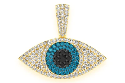 Evil Eye Diamond Pendant 14k Solid Gold 2.75ctw