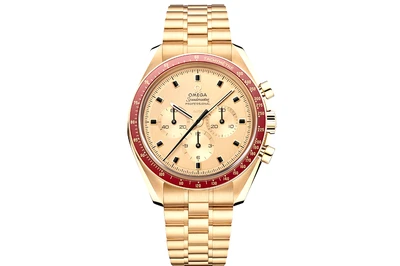 Omega - Apollo Speedmaster 50th Gold - Yellow Gold Red Bezel