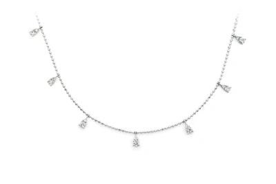 Droplet Diamond Necklace 14k Solid Gold 0.50ctw