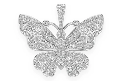 Butterfly Diamond Pendant 14k Solid Gold 1.00ctw