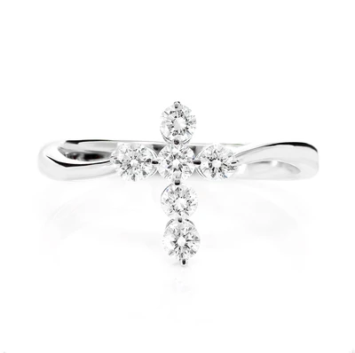 Twist Cross Ring 14k   